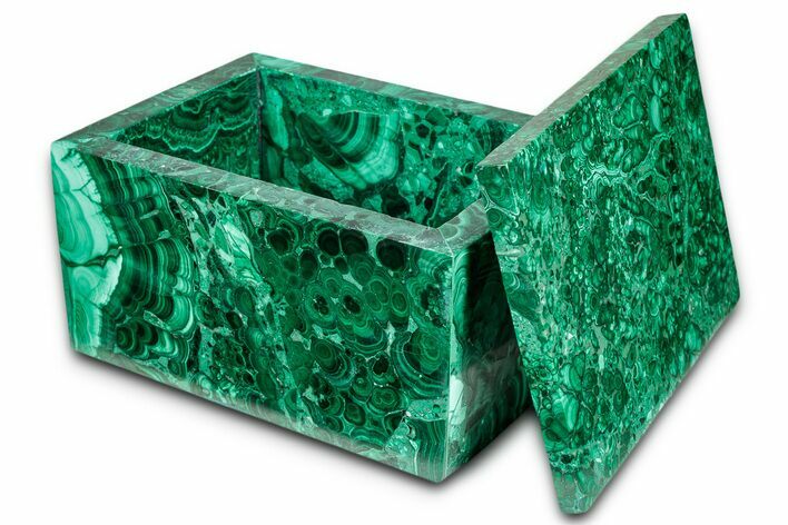 Wide Malachite Jewelry Box - DR Congo #335694
